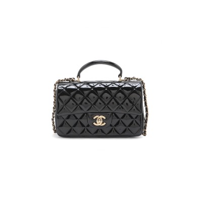 CHANEL MINI CLASSIC HANDBAG WITH TOP HANDLE AS2431 (20*12*6cm)